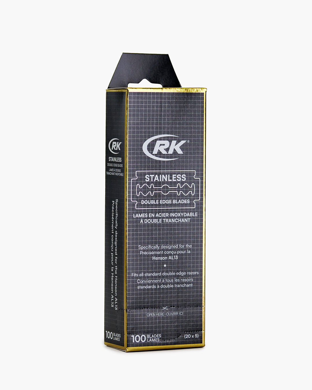 Cuchillas de Afeitar de Acero Inoxidable RK – Doble Filo (100 uds.)