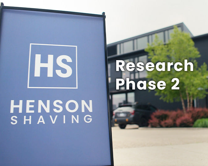 A Henson Shaving sign sits outside our office in Kitchener.