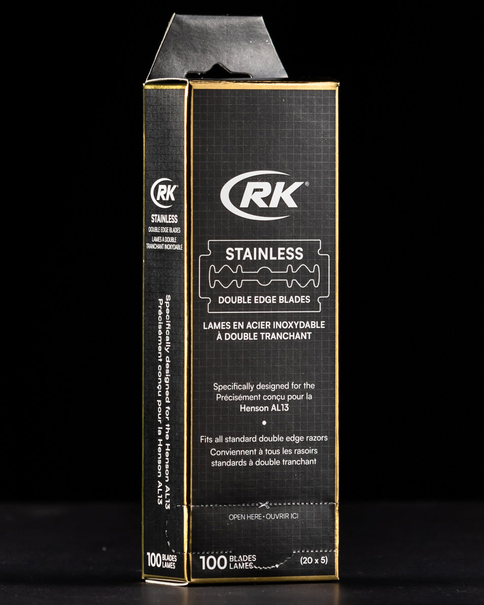 Stainless De Razor RK Shaving Stainless DE Razor Blades - 100pk